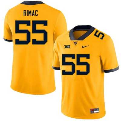 Men's West Virginia Mountaineers NCAA #55 Tomas Rimac Gold Authentic Nike Stitched College Football Jersey AX15A88EY